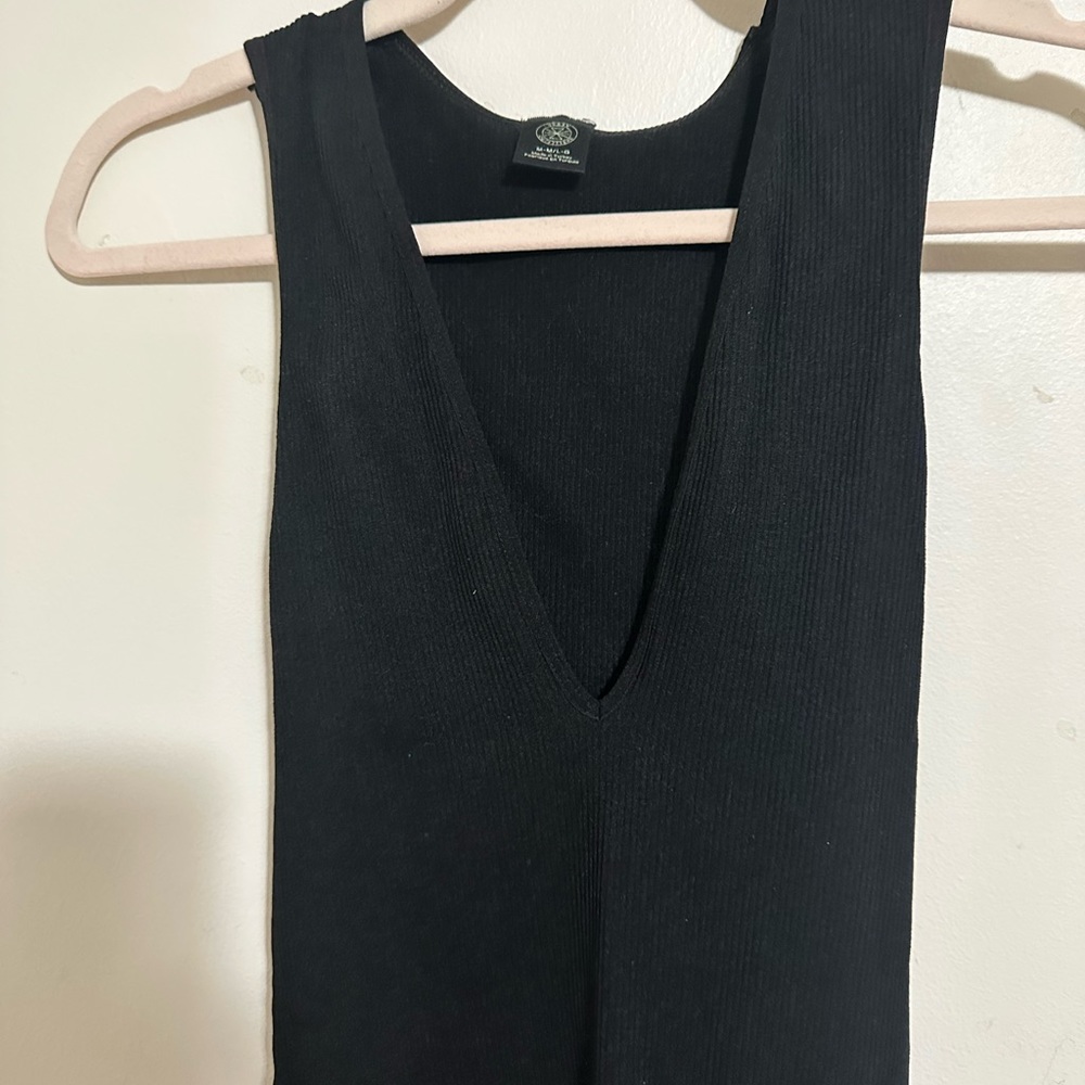 urban outfitters low cut black bodycon dress